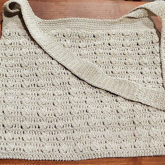 Crochet Kathie Lee Collection Natural Shoulder Bag - Picture 1 of 5